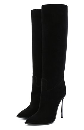 Женские замшевые сапоги maxi blade CASADEI черного цвета по цене 88300 руб., арт. 1S098R120MZKENT9000 | Фото 1 Женские замшевые сапоги maxi blade CASADEI черного цвета, арт. 1S098R120MZKENT9000 | Фото 1
