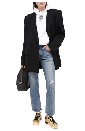 Женские кожаные кеды portofino DOLCE & GABBANA золотого цвета по цене 47850 руб., арт. CK1544/AW329 | Фото 2 Женские кожаные кеды portofino DOLCE & GABBANA золотого цвета, арт. CK1544/AW329 | Фото 2