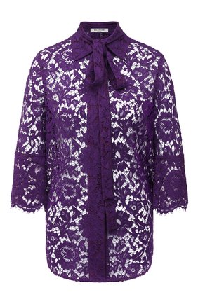 Женская блузка из вискозы и хлопка VALENTINO фиолетового цвета по цене 174500 руб., арт. UB3AB18R1EC | Фото 1 Женская блузка из вискозы и хлопка VALENTINO фиолетового цвета, арт. UB3AB18R1EC | Фото 1