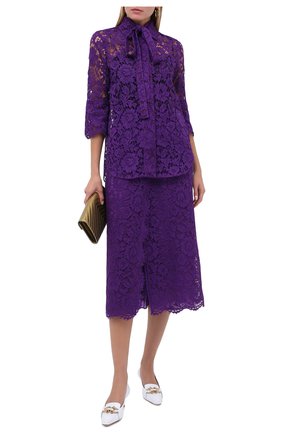 Женская блузка из вискозы и хлопка VALENTINO фиолетового цвета по цене 174500 руб., арт. UB3AB18R1EC | Фото 2 Женская блузка из вискозы и хлопка VALENTINO фиолетового цвета, арт. UB3AB18R1EC | Фото 2