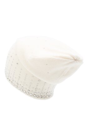 Женская кашемировая шапка WILLIAM SHARP белого цвета, арт. HT 19-52 | Фото 2 (Материал: Шерсть, Кашемир, Текстиль)