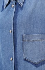 Женская джинсовая рубашка MM6 синего цвета, арт. S52CT0573/S30460 | Фото 5 (Рукава: Длинные; Кросс-КТ: Деним; Принт: Без принта; Женское Кросс-КТ: Рубашка-одежда; Длина (для топов): Удлиненные; Материал внешний: Хлопок, Деним; Стили: Спорт-шик)