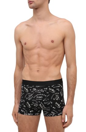 Мужские хлопковые боксеры DOLCE & GABBANA черно-белого цвета по цене 7365 руб., арт. M3A03J/HS7C5 | Фото 2 Мужские хлопковые боксеры DOLCE & GABBANA черно-белого цвета, арт. M3A03J/HS7C5 | Фото 2