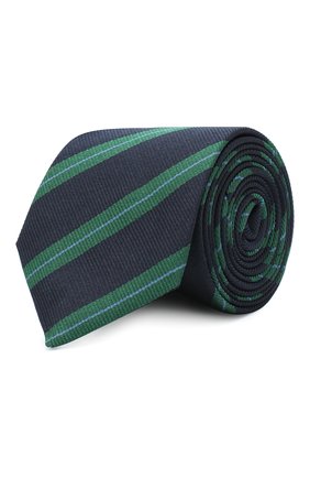 Детский шелковый галстук DAL LAGO синего цвета, арт. N300/7744/III | Фото 1 (Материал: Текстиль, Шелк; Кросс-КТ: Школьные аксессуары; Региональные ограничения белый список (Axapta Mercury): RU)