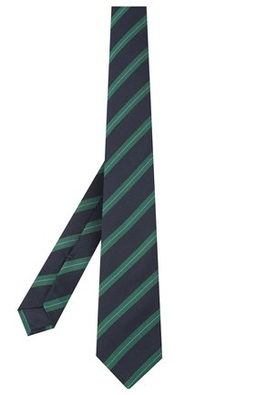 Детский шелковый галстук DAL LAGO синего цвета, арт. N300/7744/III | Фото 2 (Материал: Текстиль, Шелк; Кросс-КТ: Школьные аксессуары; Региональные ограничения белый список (Axapta Mercury): RU)