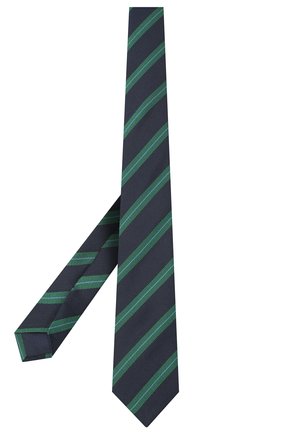 Детский шелковый галстук DAL LAGO синего цвета, арт. N300/7744/II | Фото 2 (Материал: Текстиль, Шелк; Кросс-КТ: Школьные аксессуары; Региональные ограничения белый список (Axapta Mercury): RU)