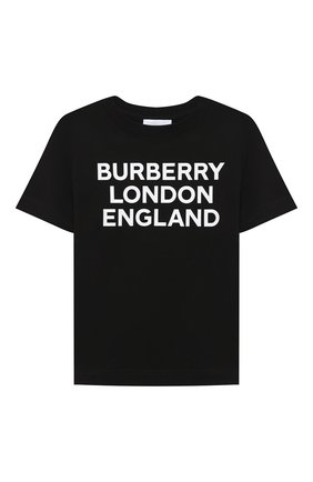 Детская хлопковая футболка BURBERRY черного цвета по цене 8855 руб., арт. 8028809 | Фото 1 Детская хлопковая футболка BURBERRY черного цвета, арт. 8028809 | Фото 1