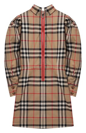 Детское хлопковое платье BURBERRY бежевого цвета по цене 25700 руб., арт. 8030323 | Фото 2 Детское хлопковое платье BURBERRY бежевого цвета, арт. 8030323 | Фото 2