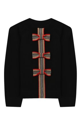 Детский шерстяной кардиган BURBERRY черного цвета по цене 29800 руб., арт. 8030656 | Фото 2 Детский шерстяной кардиган BURBERRY черного цвета, арт. 8030656 | Фото 2