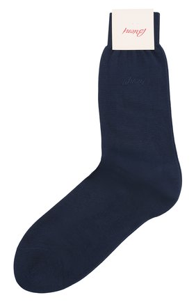 Мужские хлопковые носки BRIONI темно-синего цвета, арт. 0VMC00/P9Z02 | Фото 1 (Материал внешний: Хлопок; Кросс-КТ: бельё; Региональные ограничения белый список (Axapta Mercury): RU)