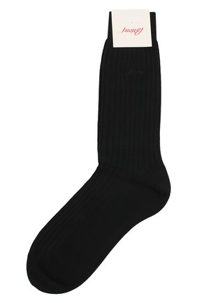 Мужские шерстяные носки BRIONI черного цвета, арт. 0VMC00/09Z01 | Фото 1 (Материал внешний: Шерсть; Кросс-КТ: бельё; Региональные ограничения белый список (Axapta Mercury): RU)