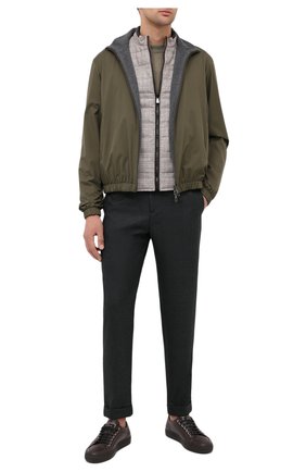 Мужской шерстяные брюки KITON темно-зеленого цвета по цене 105000 руб., арт. UFPLACK01T52 | Фото 2 Мужской шерстяные брюки KITON темно-зеленого цвета, арт. UFPLACK01T52 | Фото 2