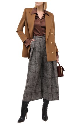 Женские шерстяные брюки DOLCE & GABBANA коричневого цвета по цене 76750 руб., арт. FTBWJT/FQMIA | Фото 2 Женские шерстяные брюки DOLCE & GABBANA коричневого цвета, арт. FTBWJT/FQMIA | Фото 2