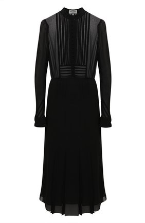 Женское шелковое платье SAINT LAURENT черного цвета по цене 279500 руб., арт. 636000/Y059R | Фото 1 Женское шелковое платье SAINT LAURENT черного цвета, арт. 636000/Y059R | Фото 1