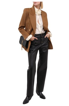 Женская шелковая блузка SAINT LAURENT белого цвета по цене 134500 руб., арт. 633387/Y3B43 | Фото 2 Женская шелковая блузка SAINT LAURENT белого цвета, арт. 633387/Y3B43 | Фото 2