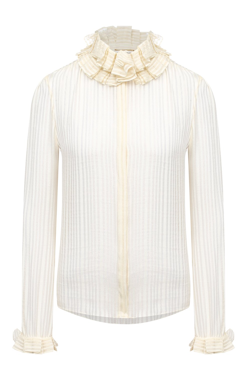 Шелковая блузка Saint Laurent белого цвета