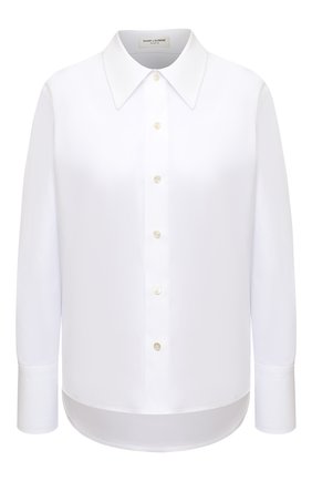 Женская хлопковая рубашка SAINT LAURENT белого цвета по цене 57350 руб., арт. 626928/Y227W | Фото 1 Женская хлопковая рубашка SAINT LAURENT белого цвета, арт. 626928/Y227W | Фото 1