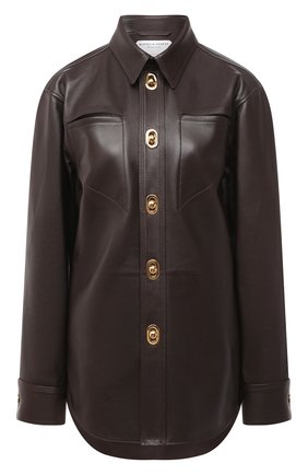 Женская кожаная рубашка BOTTEGA VENETA коричневого цвета по цене 538500 руб., арт. 630720/VKV90 | Фото 1