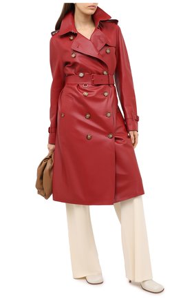 Женский кожаный тренч BURBERRY бордового цвета по цене 395000 руб., арт. 8030240 | Фото 2 Женский кожаный тренч BURBERRY бордового цвета, арт. 8030240 | Фото 2