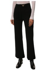 Женские брюки из вискозы VALENTINO черного цвета, арт. UB3MD01L58K | Фото 3 (Длина (брюки, джинсы): Стандартные; Женское Кросс-КТ: Брюки-одежда; Силуэт Ж (брюки и джинсы): Расклешенные; Материал внешний: Вискоза)