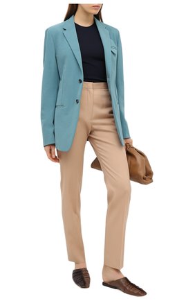 Женские шерстяные брюки JIL SANDER бежевого цвета по цене 62550 руб., арт. JSPR301900-WR202500 | Фото 2 Женские шерстяные брюки JIL SANDER бежевого цвета, арт. JSPR301900-WR202500 | Фото 2