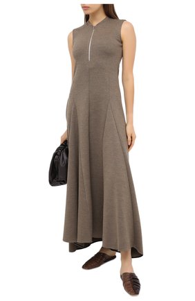 Женское шерстяное платье JIL SANDER коричневого цвета по цене 161500 руб., арт. JSPR500589-WR206008 | Фото 2 Женское шерстяное платье JIL SANDER коричневого цвета, арт. JSPR500589-WR206008 | Фото 2