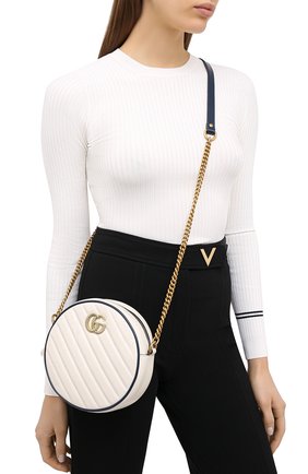 Женская сумка gg marmont mini GUCCI белого цвета по цене 88350 руб., арт. 550154/00LFX | Фото 2 Женская сумка gg marmont mini GUCCI белого цвета, арт. 550154/00LFX | Фото 2
