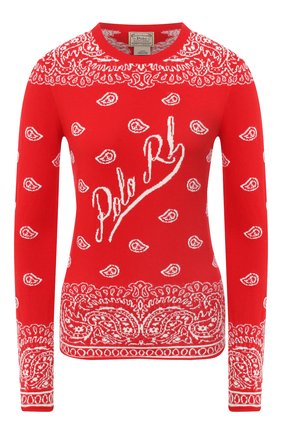 Женская пуловер из хлопка и шерсти POLO RALPH LAUREN красного цвета по цене 23950 руб., арт. 211801511 | Фото 1 Женская пуловер из хлопка и шерсти POLO RALPH LAUREN красного цвета, арт. 211801511 | Фото 1