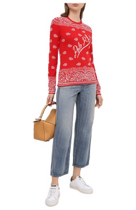 Женская пуловер из хлопка и шерсти POLO RALPH LAUREN красного цвета по цене 23950 руб., арт. 211801511 | Фото 2 Женская пуловер из хлопка и шерсти POLO RALPH LAUREN красного цвета, арт. 211801511 | Фото 2