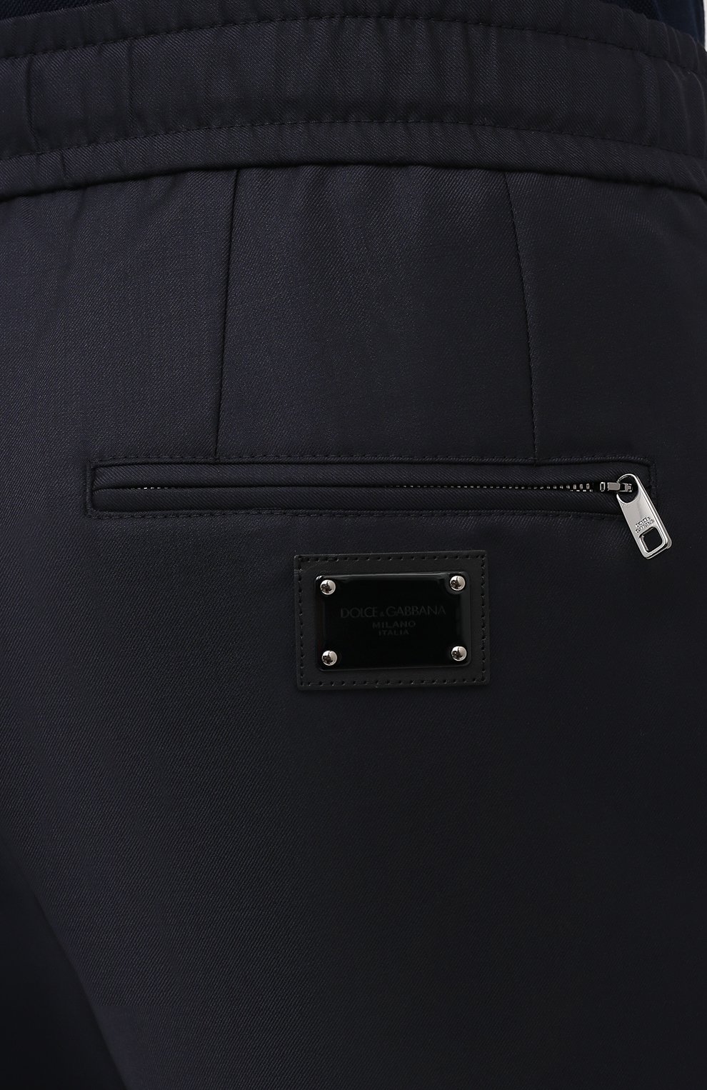 Мужские шерстяные брюки DOLCE & GABBANA синего цвета, арт. GYACET/FU2Z9 | Фото 6 (Материал внешний: Шерсть; Длина (брюки, джинсы): Стандартные; Случай: Повседневный; Стили: Кэжуэл)