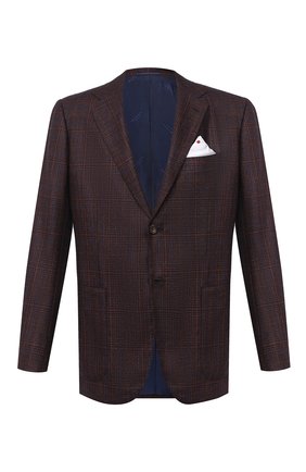 Мужской пиджак из шерсти и кашемира KITON бордового цвета по цене 614500 руб., арт. UG81K01T91 | Фото 1 Мужской пиджак из шерсти и кашемира KITON бордового цвета, арт. UG81K01T91 | Фото 1 (Рукава: Длинные; Длина (для топов): Стандартные; Материал подклада: Купро; Материал внешний: Шерсть; 1-2-бортные: Однобортные; Пиджаки М: Прямой; Стили: Классический; Случай: Коктейльный)