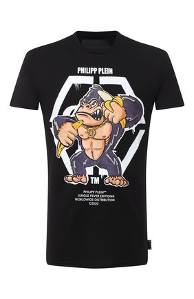 Мужская хлопковая футболка PHILIPP PLEIN черного цвета по цене 39150 руб., арт. F20C MTK4555 PJY002N | Фото 1 Мужская хлопковая футболка PHILIPP PLEIN черного цвета, арт. F20C MTK4555 PJY002N | Фото 1