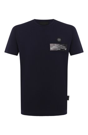 Мужская хлопковая футболка PHILIPP PLEIN синего цвета по цене 51990 руб., арт. F20C MTK4761 PJY002N | Фото 1 Мужская хлопковая футболка PHILIPP PLEIN синего цвета, арт. F20C MTK4761 PJY002N | Фото 1