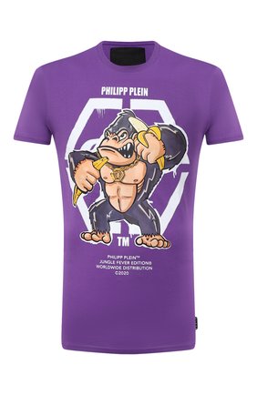 Мужская хлопковая футболка PHILIPP PLEIN фиолетового цвета по цене 39150 руб., арт. F20C MTK4555 PJY002N | Фото 1 Мужская хлопковая футболка PHILIPP PLEIN фиолетового цвета, арт. F20C MTK4555 PJY002N | Фото 1
