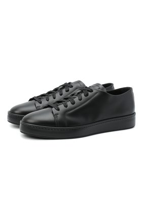 Мужские кожаные кеды SANTONI черного цвета по цене 48300 руб., арт. MBCU21405NE0RUDEN01 | Фото 1 Мужские кожаные кеды SANTONI черного цвета, арт. MBCU21405NE0RUDEN01 | Фото 1