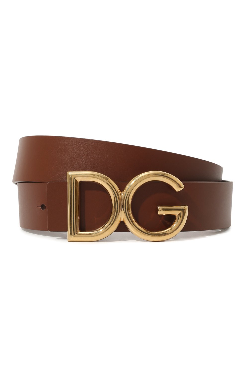 Мужской кожаный ремень DOLCE & GABBANA коричневого цвета, арт. BC4248/AC493 | Фото 1