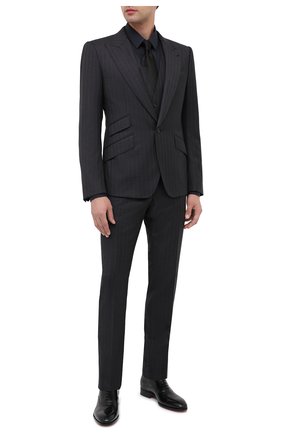 Мужская хлопковая сорочка DOLCE & GABBANA темно-синего цвета по цене 31200 руб., арт. G5EJ0T/FUEEE | Фото 2 Мужская хлопковая сорочка DOLCE & GABBANA темно-синего цвета, арт. G5EJ0T/FUEEE | Фото 2