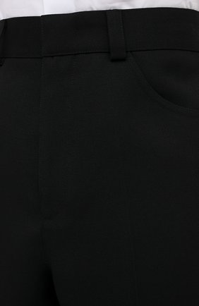 Мужские шерстяные брюки JIL SANDER черного цвета, арт. JSMR311128-MR201000 | Фото 5 (Материал внешний: Шерсть; Длина (брюки, джинсы): Стандартные; Случай: Повседневный; Стили: Минимализм; Материал подклада: Купро)