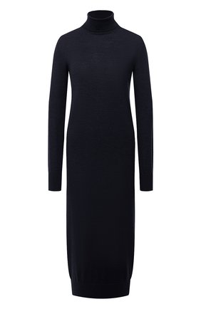 Женское шерстяное платье JIL SANDER темно-синего цвета по цене 76750 руб., арт. JSPR754054-WRY20058 | Фото 1 Женское шерстяное платье JIL SANDER темно-синего цвета, арт. JSPR754054-WRY20058 | Фото 1