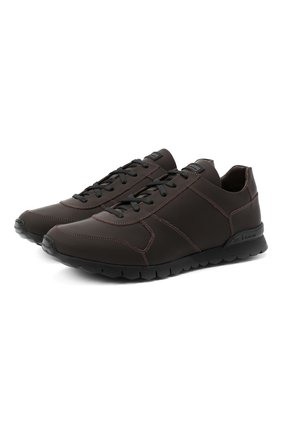 Мужские кожаные кроссовки KITON коричневого цвета по цене 105000 руб., арт. USSVLAZN00674 | Фото 1 Мужские кожаные кроссовки KITON коричневого цвета, арт. USSVLAZN00674 | Фото 1