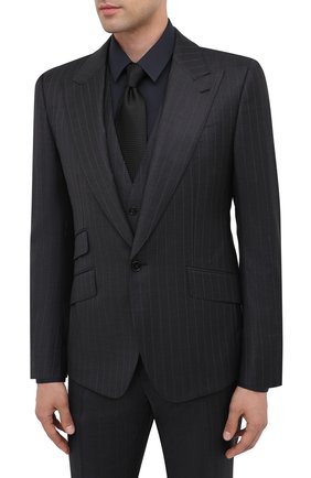 Мужской шерстяной костюм-тройка DOLCE & GABBANA темно-серого цвета по цене 256000 руб., арт. GK5BMT/FR2X8 | Фото 2 Мужской шерстяной костюм-тройка DOLCE & GABBANA темно-серого цвета, арт. GK5BMT/FR2X8 | Фото 2