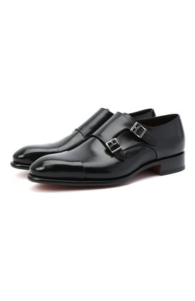Мужские кожаные монки SANTONI черного цвета по цене 78950 руб., арт. MCCR11652MC1HVVDN01 | Фото 1 Мужские кожаные монки SANTONI черного цвета, арт. MCCR11652MC1HVVDN01 | Фото 1