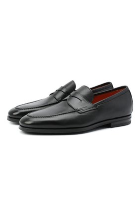Мужские кожаные пенни-лоферы SANTONI черного цвета по цене 62900 руб., арт. MCNC15609SI1ERNAN51 | Фото 1 Мужские кожаные пенни-лоферы SANTONI черного цвета, арт. MCNC15609SI1ERNAN51 | Фото 1