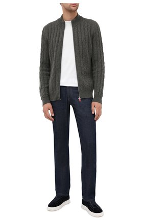 Мужская кашемировый кардиган KITON хаки цвета по цене 216500 руб., арт. UK1019 | Фото 2 Мужская кашемировый кардиган KITON хаки цвета, арт. UK1019 | Фото 2