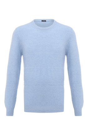 Мужской кашемировый свитер KITON голубого цвета по цене 207000 руб., арт. UK1127 | Фото 1 Мужской кашемировый свитер KITON голубого цвета, арт. UK1127 | Фото 1