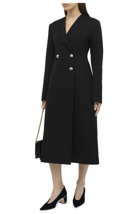 Женские текстильные туфли GIORGIO ARMANI темно-синего цвета по цене 69950 руб., арт. X1E863/XM576 | Фото 2 Женские текстильные туфли GIORGIO ARMANI темно-синего цвета, арт. X1E863/XM576 | Фото 2