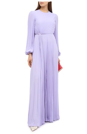 Женское шелковое платье VALENTINO сиреневого цвета по цене 787500 руб., арт. UB3VDB251MH | Фото 2 Женское шелковое платье VALENTINO сиреневого цвета, арт. UB3VDB251MH | Фото 2 (Материал внешний: Шелк; Рукава: Длинные; Материал подклада: Вискоза; Женское Кросс-КТ: Платье-одежда; Случай: Вечерний; Длина Ж (юбки, платья, шорты): Макси; Региональные ограничения белый список (Axapta Mercury): RU)