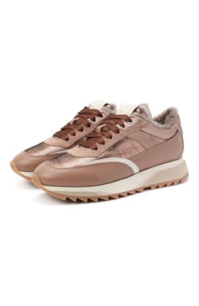 Женские кожаные кроссовки SANTONI светло-розового цвета по цене 45600 руб., арт. WBFW60582PAVPAENP50 | Фото 1 Женские кожаные кроссовки SANTONI светло-розового цвета, арт. WBFW60582PAVPAENP50 | Фото 1
