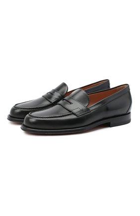 Женские кожаные лоферы SANTONI черного цвета по цене 47350 руб., арт. WUQU58984BA1NBCKN01 | Фото 1 Женские кожаные лоферы SANTONI черного цвета, арт. WUQU58984BA1NBCKN01 | Фото 1