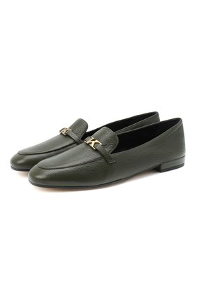 Женские кожаные лоферы KITON хаки цвета по цене 46200 руб., арт. D50803X04T77 | Фото 1 Женские кожаные лоферы KITON хаки цвета, арт. D50803X04T77 | Фото 1